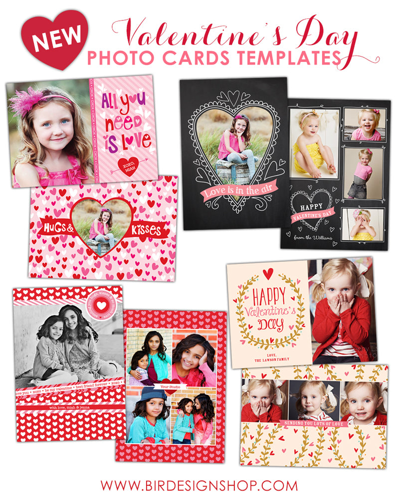Valentine Greeting Cards Photoshop templates