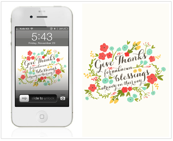 Free wallpaper "Give thanks for unknown blessings already on their way"
