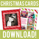 free Christmas photo cards photoshop template