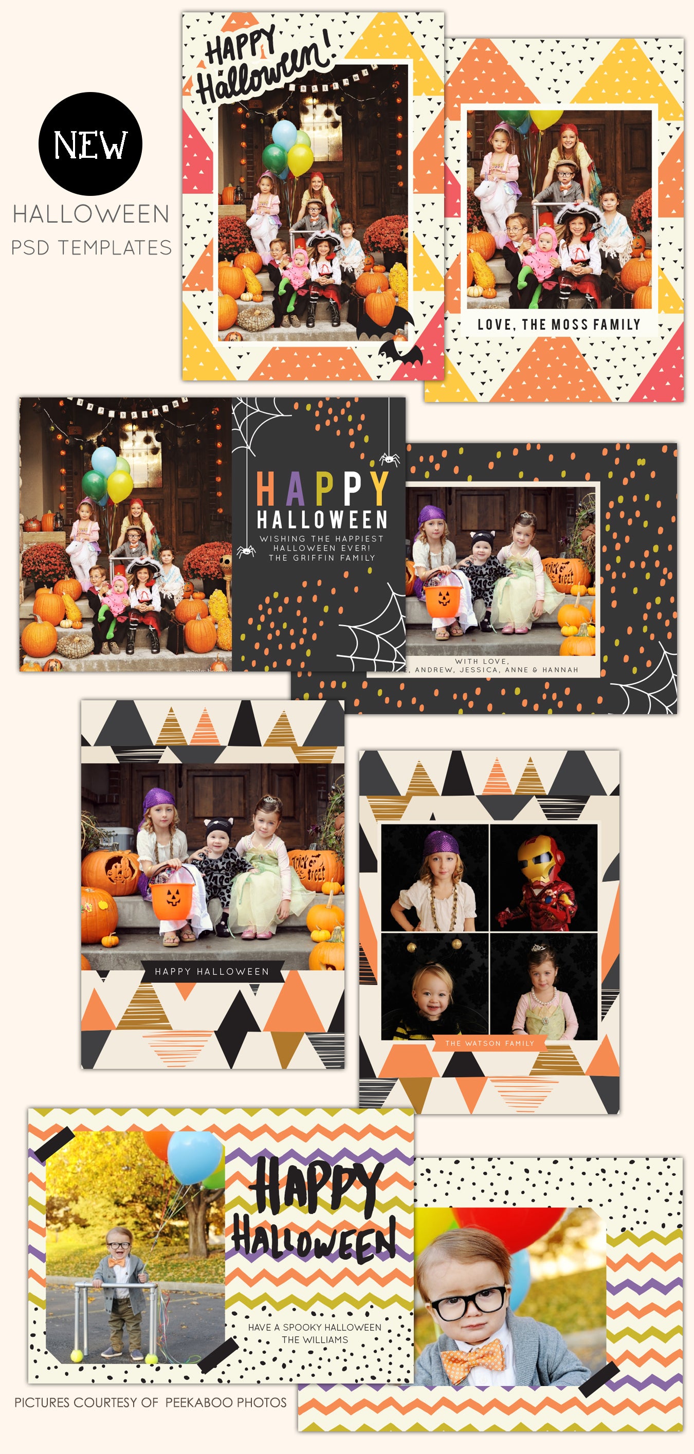 Halloween greeting cards templates for photographers