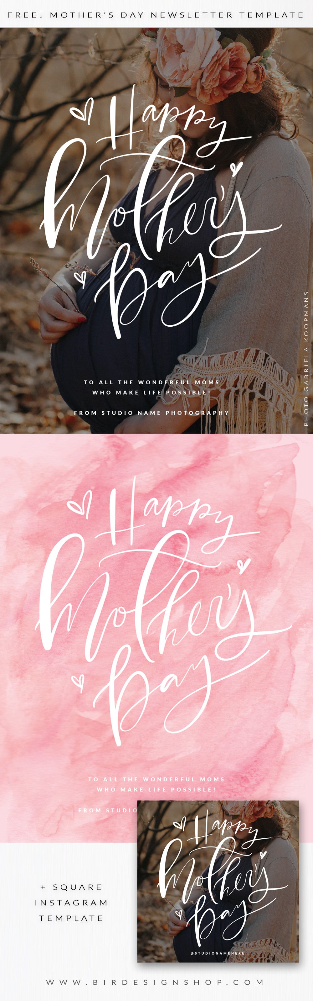 FREE templates - Mother's Day marketing newsletter
