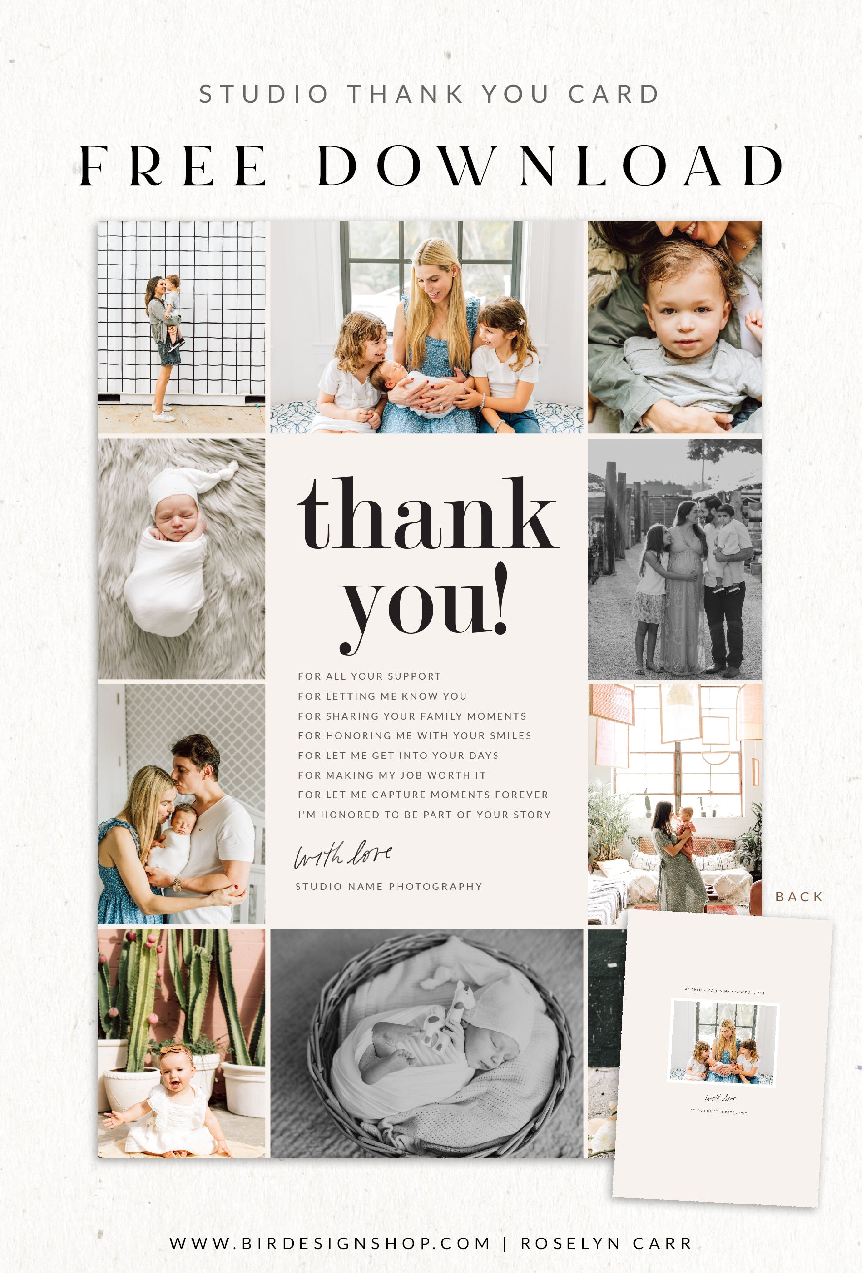 Free Thank you card template psd