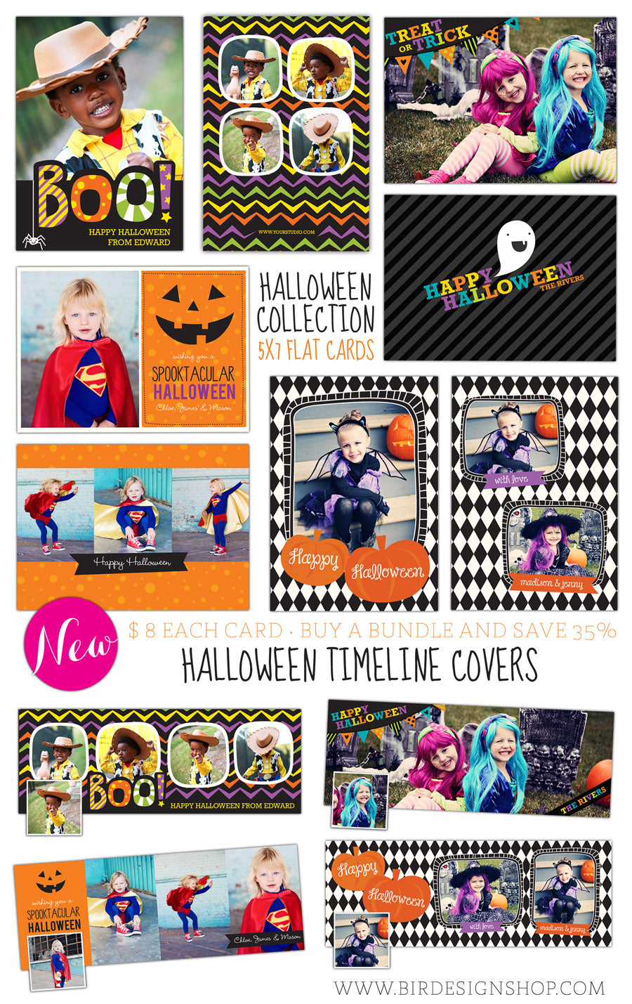 halloween photo cards templates - halloween photoshop templates