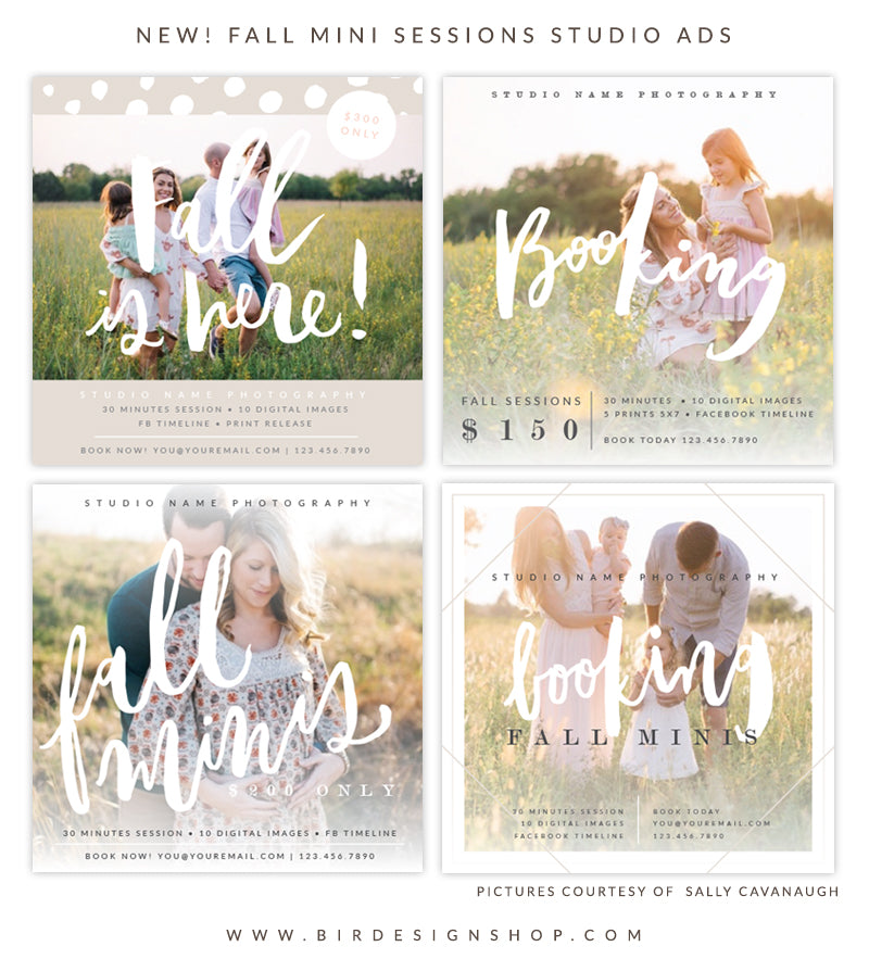 Fall mini sessions ads - photoshop templates for photographers