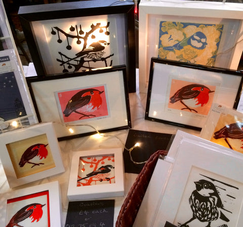 Louise Slater Cards and lino prints Winter Market