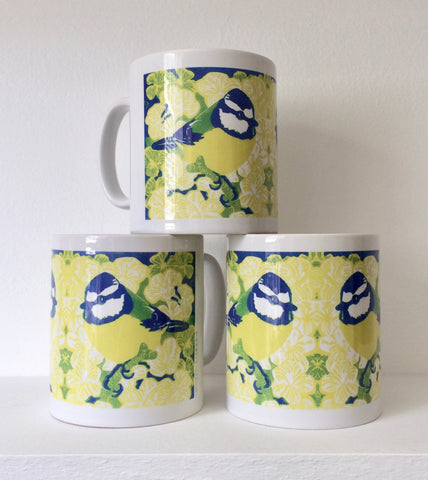 Blue tit ceramic mugs