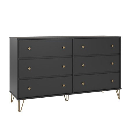 Chic Owen 6 Drawer Dresser Black Ek Chic Home