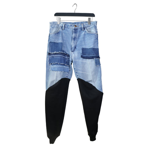 Division St. - Genderless Upcycled Jean Joggers #REMIXbyStevieLeigh
