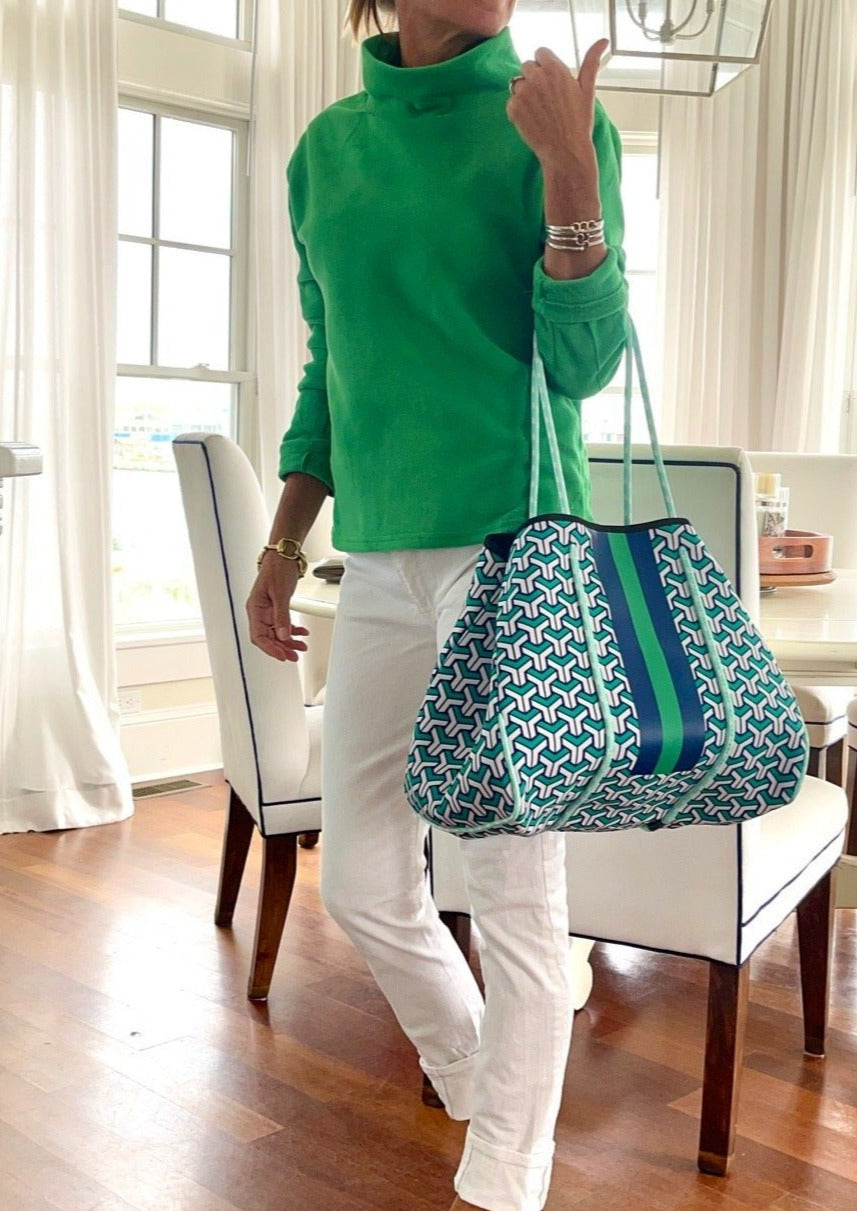 Hide Park Neoprene Print Bag - Green/blue