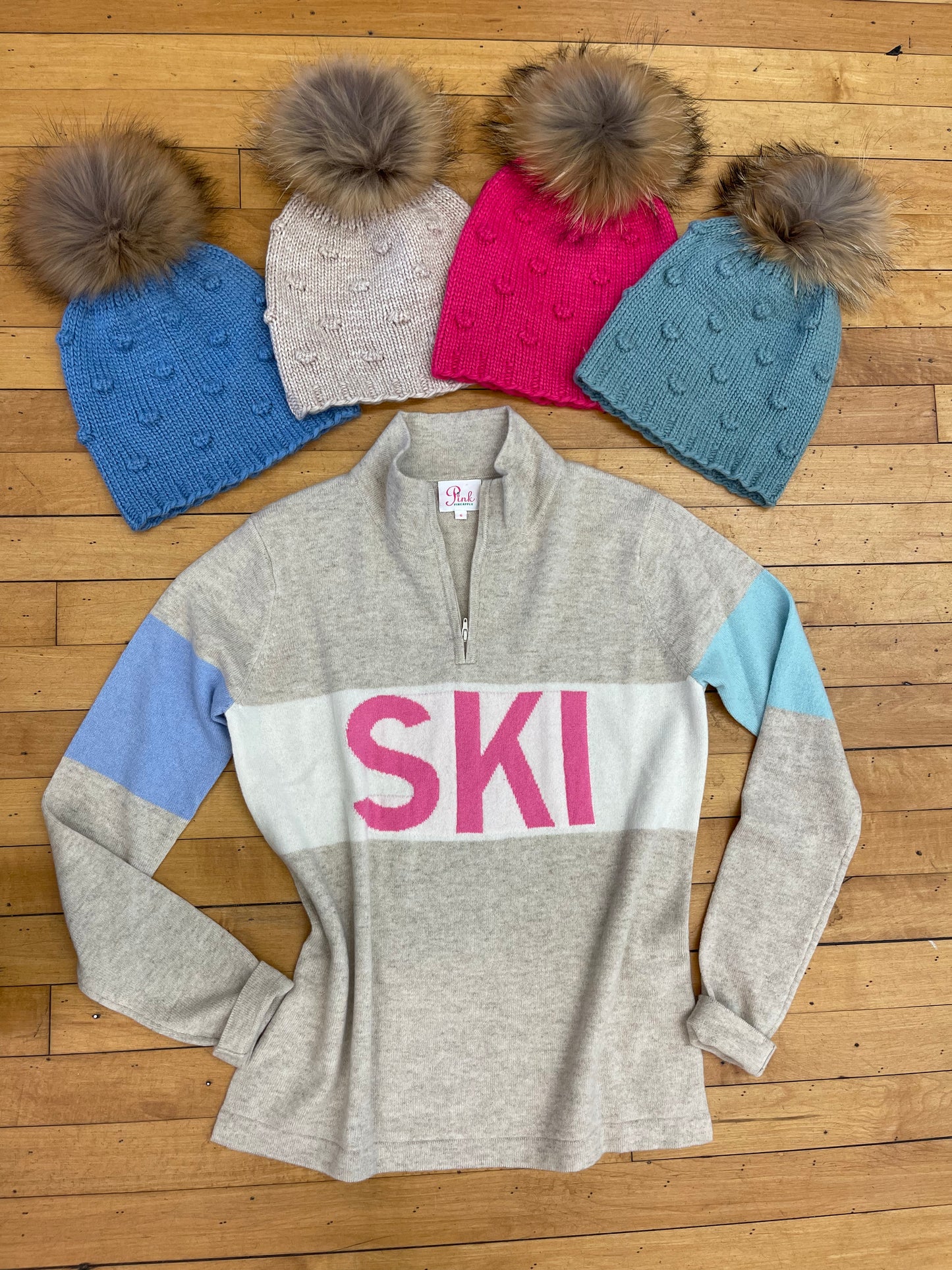 1/4 Zip Cashmere SKI sweater in Oatmeal