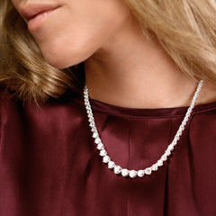 SusanB.Designs Simulated Diamond Eternity Necklace 20 Carats Sterling Silver