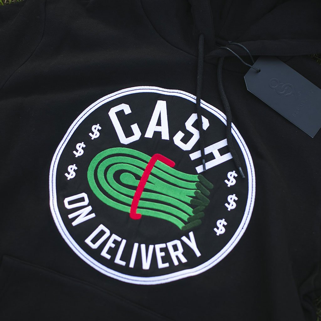 New Premium Cash on Delivery Hoodie Close Up