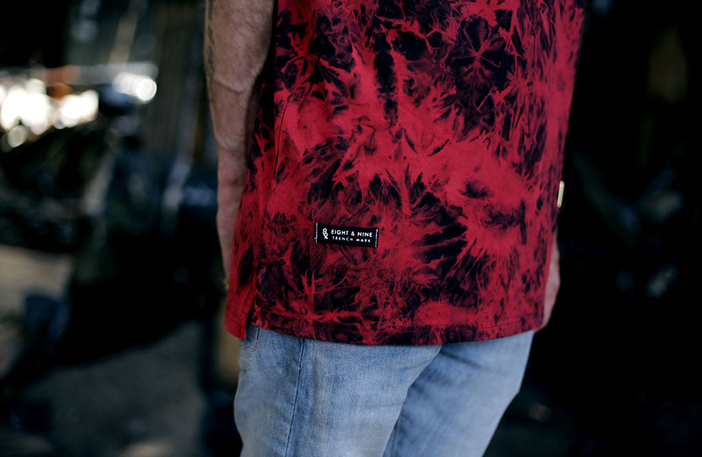 Red Premium Cut And Sew Justice Shirt details