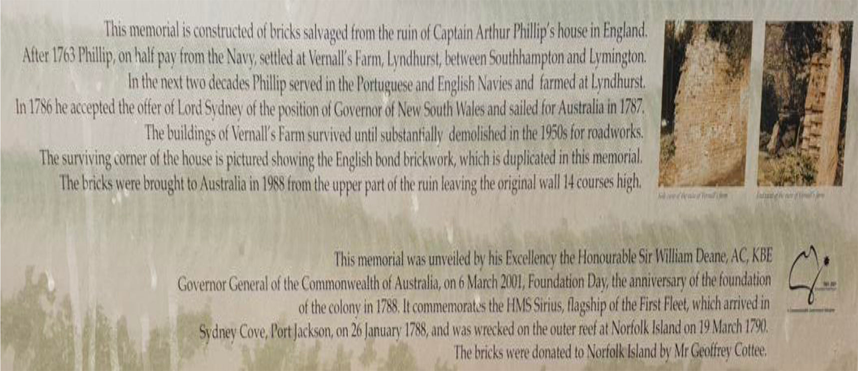 Captain Arthur Phillip's House Memorial