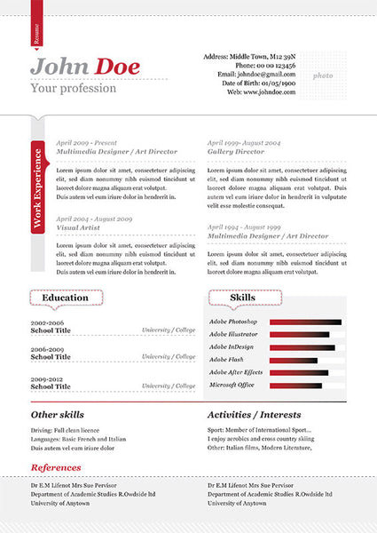 product designer cv