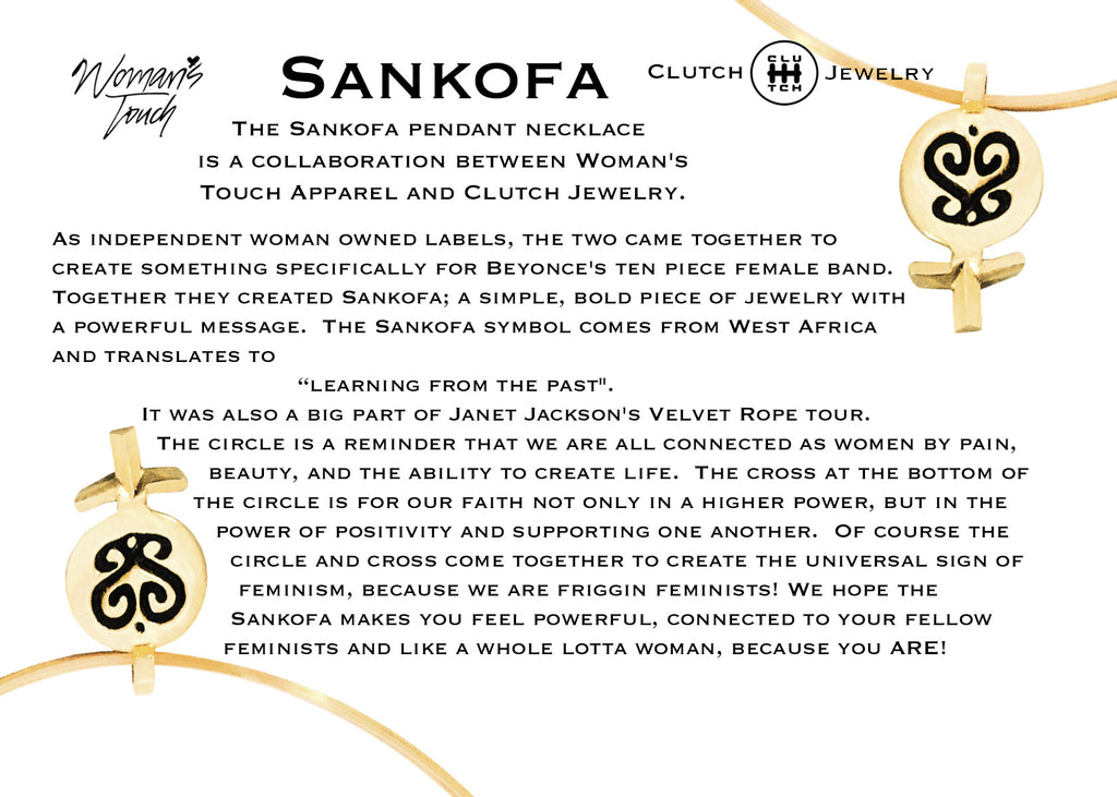 Sankofa Gold Necklace And Bracelet Set Clutch Jewelry 