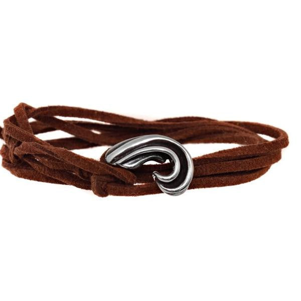 Mens Leather Fish Hook Bracelet