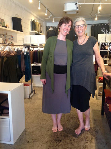 Mother and Daughter wearing modular sustainable Bamboo clothing in Vancouver BC