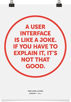 A user interface is like a joke poster from startupvitamins.com
