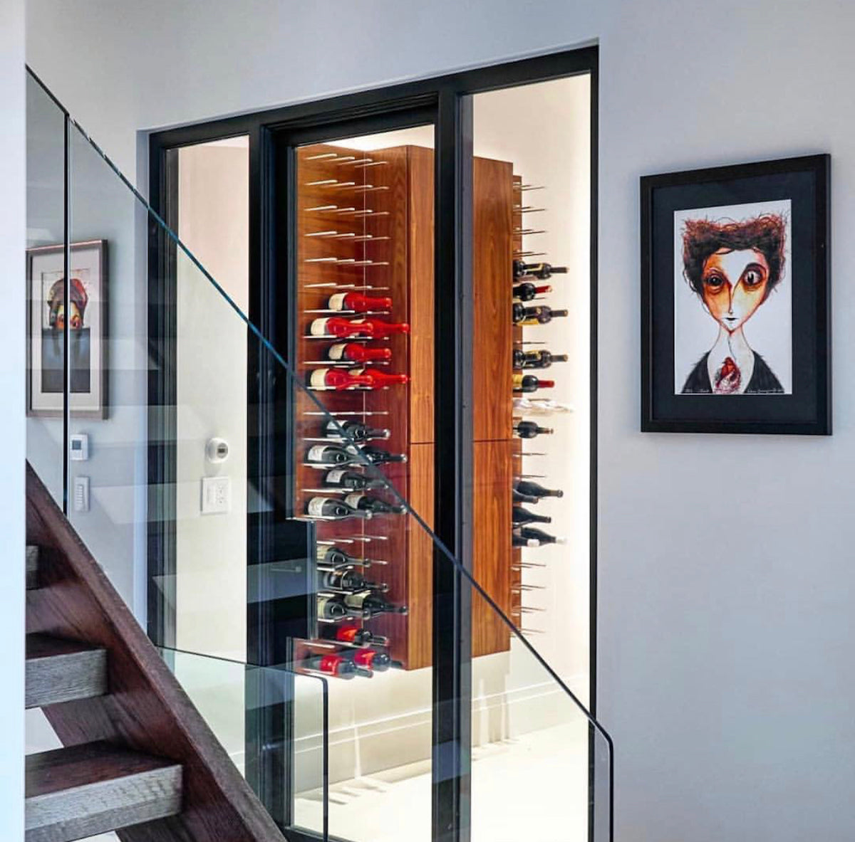 glass encased residential wine cellar ny