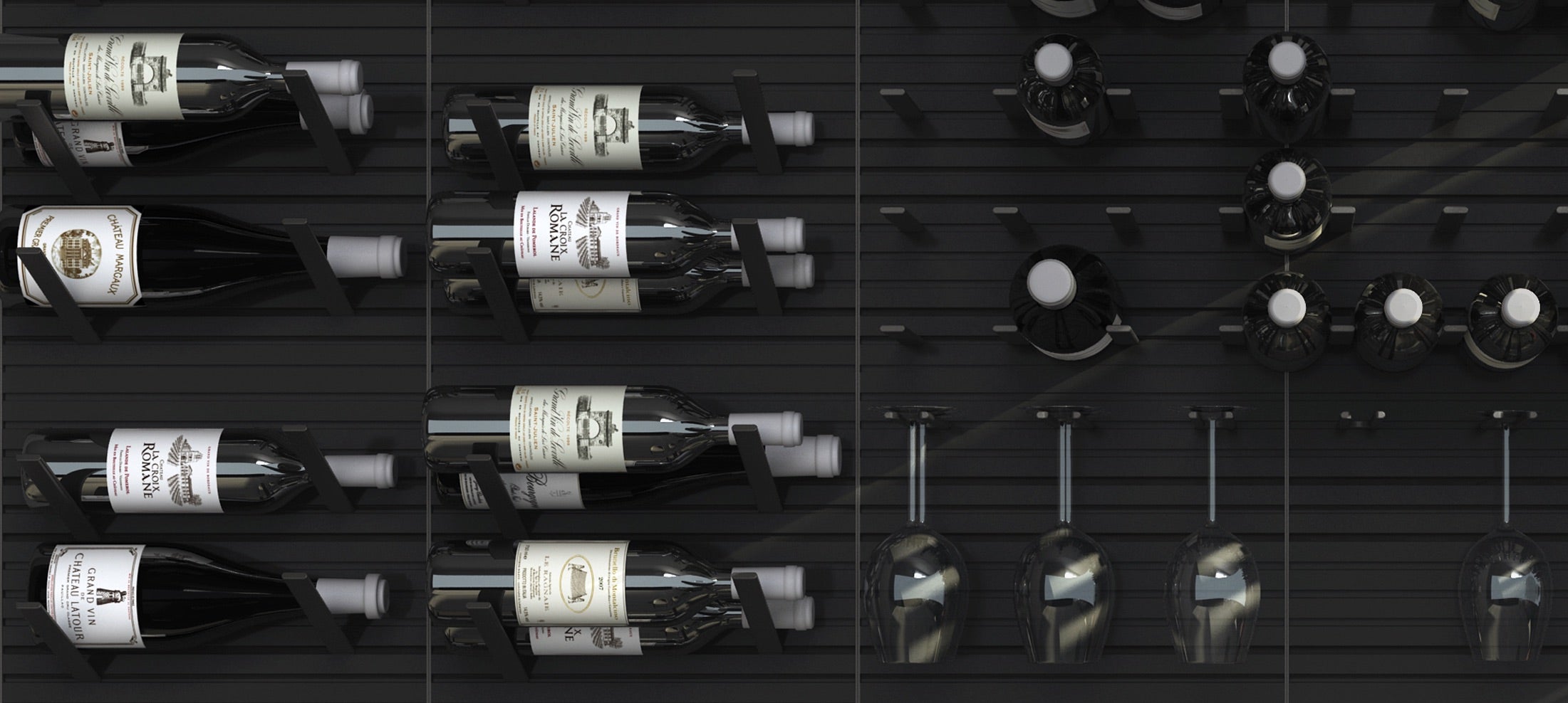 label-out metal peg wine racks