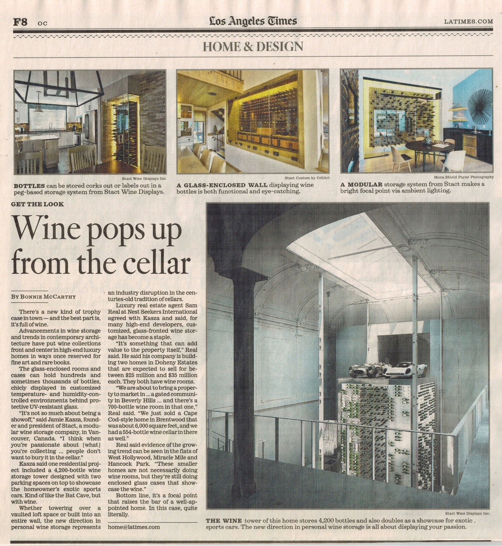 luxury wine cellars - los angeles times