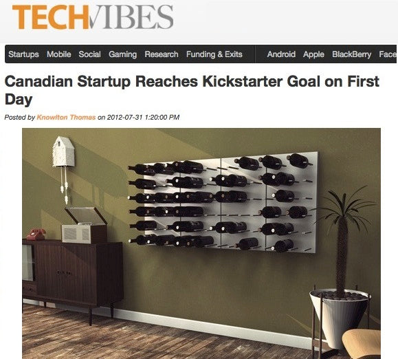 kickstarter crowdfunding vancouver canadian startup wine rack STACT Jamie Kasza