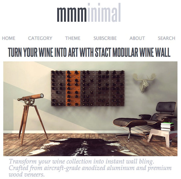 minimal design wine rack wall art