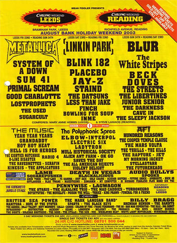 Reading & Leeds Festival 2003 Poster