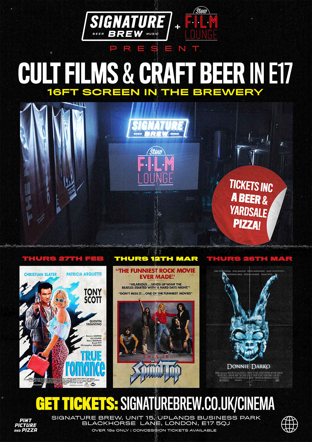 signature brew stow film lounge films movies walthamstow e17 cinema tickets