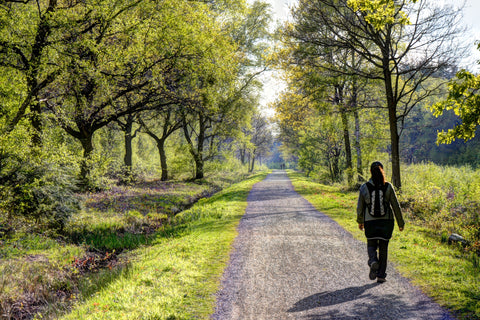Image of a person walking along a national cyclepath