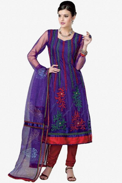 atisundar Malini: Gorgeous Unstitched Embroidery Salwar Kameez - 2920 - click to zoom