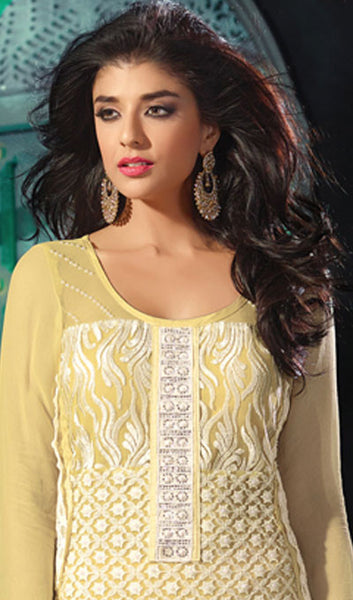Designer Straight Cut Suit!:atisundar magnificent Yellow Designer Straight Cut Salwar Suit Material - 8793 - atisundar - 3 - click to zoom