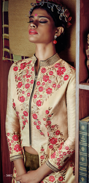 Desiner Stright cut:atisundar lovely Beige Designer Straight Cut - 8656 - atisundar - 6 - click to zoom