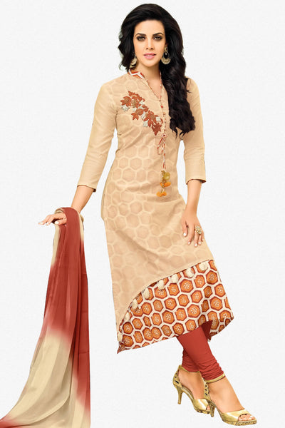 Designer Straight Cut:atisundar Attractive Cream Designer Party Wear Straight Cut - 14293 - click to zoom