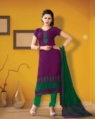 Designer Embroidered Suits In Jacquard:atisundar appealing in Purple - 5712 - atisundar - 1 - click to zoom