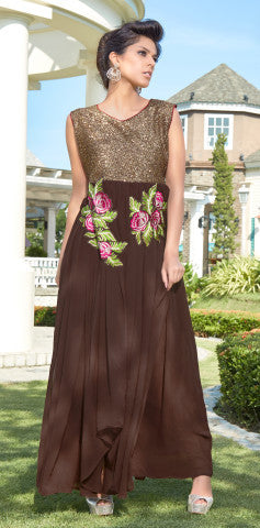 Designer Anarkali:atisundar graceful Brown Anarkali - 8371 - atisundar - 1 - click to zoom