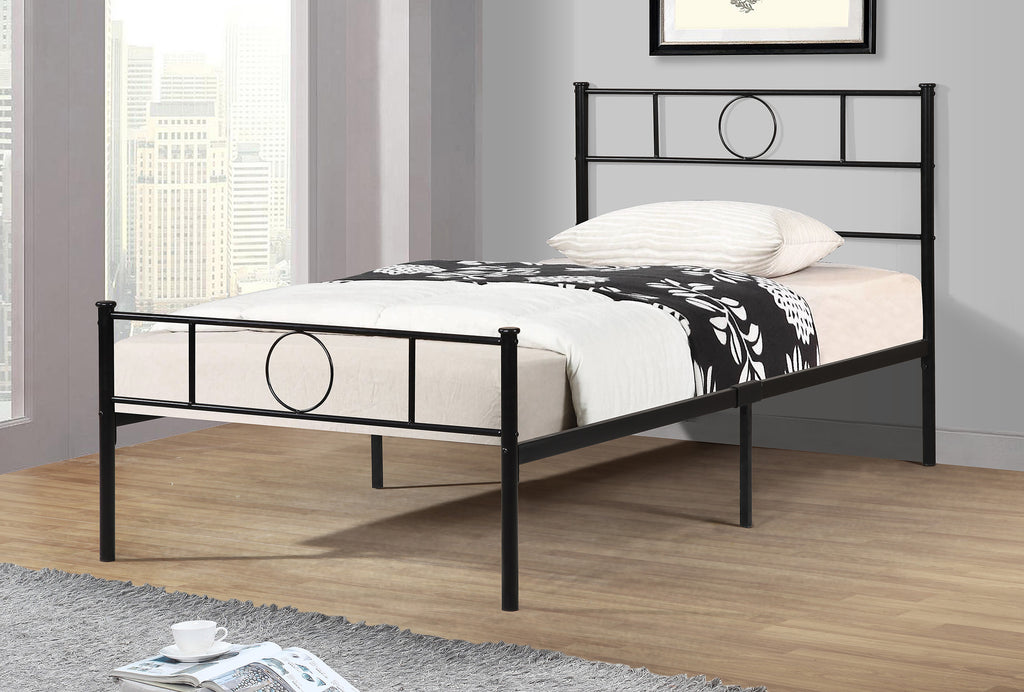 Cama Individual de Metal Color Negro – Tepito Club