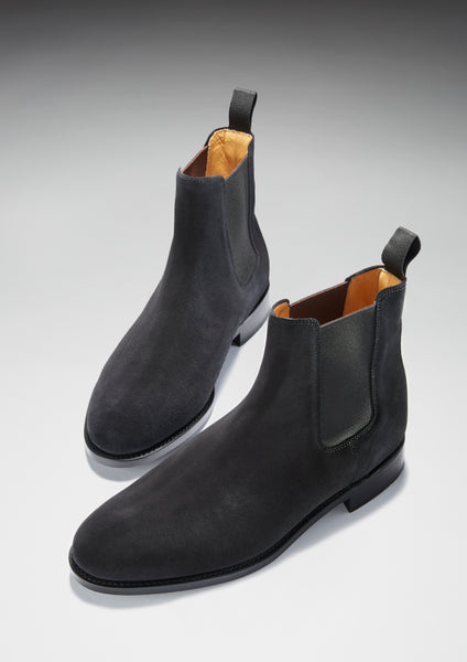 black suede chelsea boots hugs and co