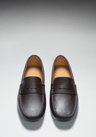 hugs and co penny driving loafers brown leather