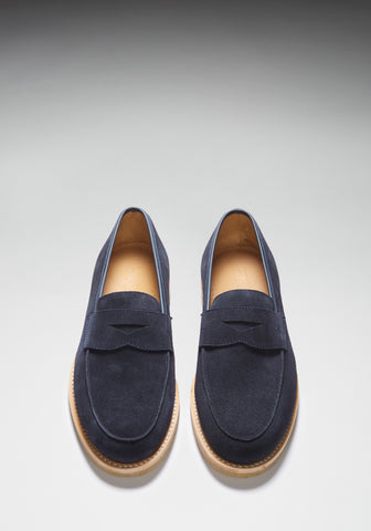 hugs and co mens loafers blue suede crepe sole