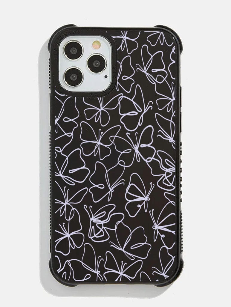 Butterfly Doodle Shock i Phone Case, i Phone 14 Pro Max Case