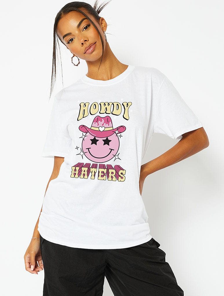 Howdy Haters White T-Shirt, M