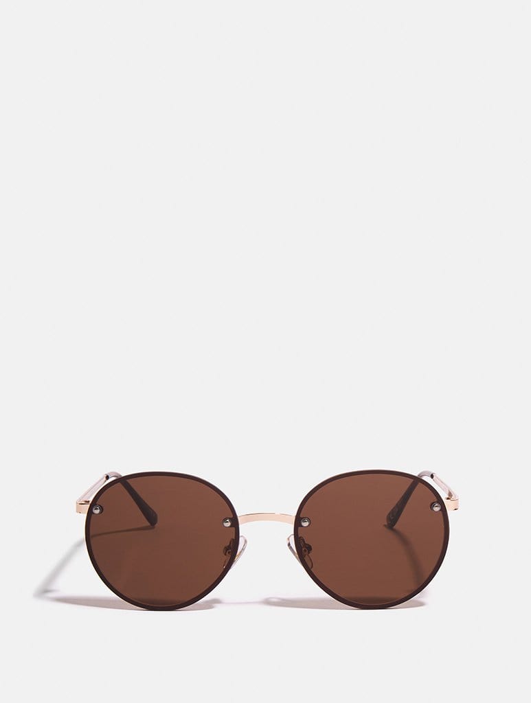 Smokey Frameless Round Sunglasses