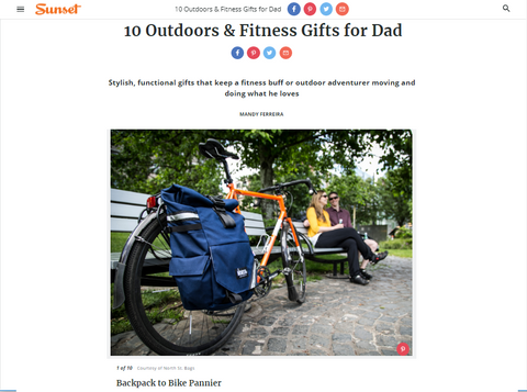 North St. Bags Woodward Backpack Pannier featured in Sunset's Top Father's Day Gifts