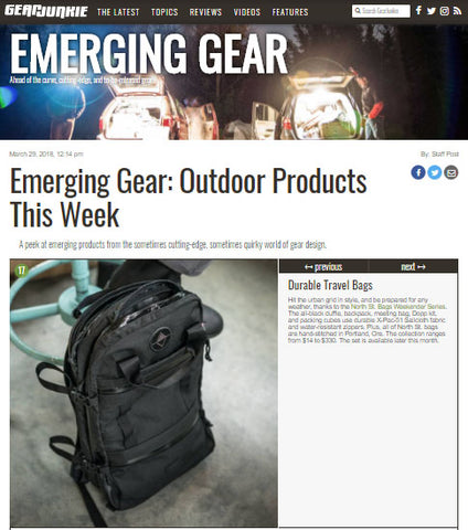 North St Bags Weekender Travel Bags Featured in Gear Junkie Emerging Gear