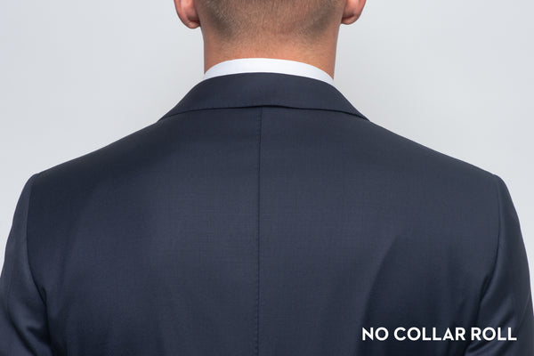No collar roll on a suit that fits properly