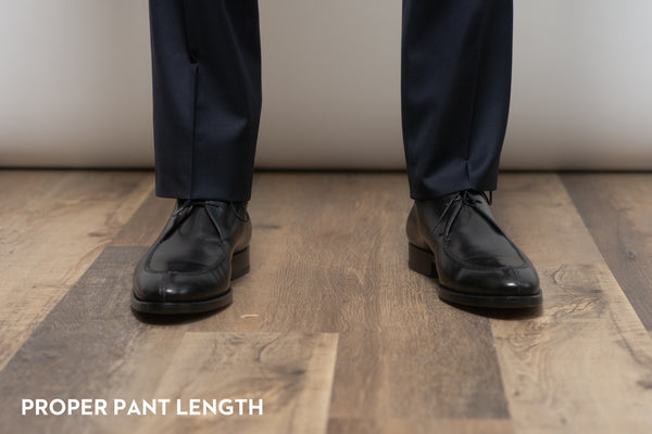 Proper pant length on a suit trouser