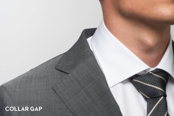 Collar gap shown on an ill-fitting suit