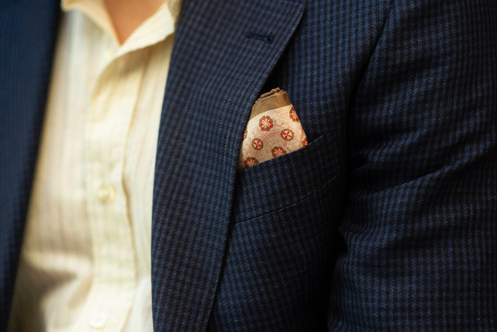 Pocket square and cotton shirt with suit